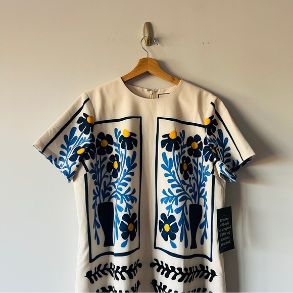 New Tuckernuck Azure Vases James Floral Ivory Blue Maxi Dress Size XLโ - Picture 3 of 7